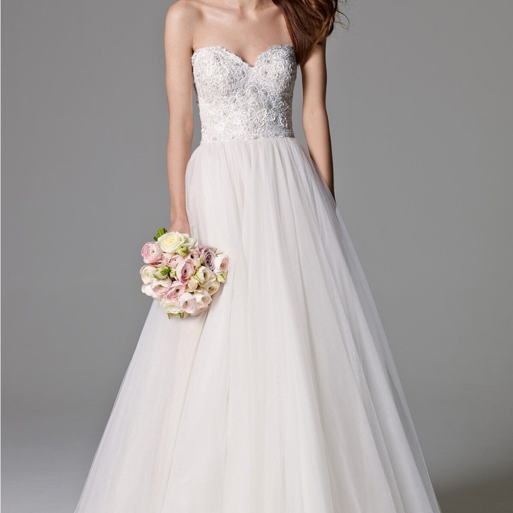 Watters 8019B Sheridan Lace Top Strapless Wedding Gown